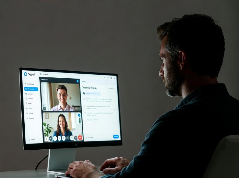 In-person therapy session supported by Signal tools